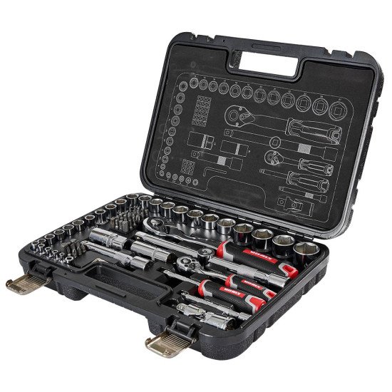 Набор головок торцевых 1/4″ и 1/2″ 73 предмета Vitals Master