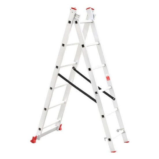 Сходи алюмінієві 2-х секційні універсальні розкладні 2x6 ступ. 2,57 м INTERTOOL LT-0206