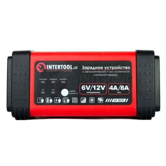 Зарядное устройство 6/12В, 4/8A, 230В, LED-индикация INTERTOOL AT-3018