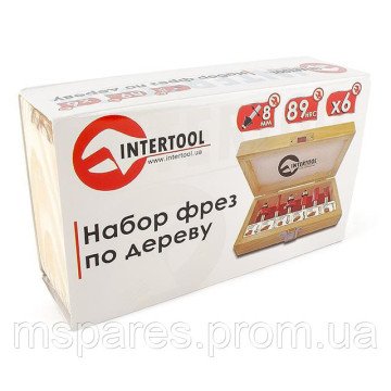 Набір фрез по дереву у дерев'яному кейсі INTERTOOL HT-0072