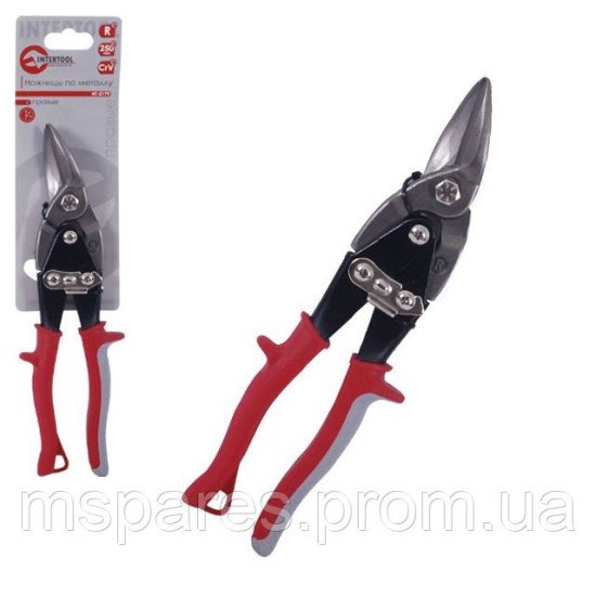Ножницы по металлу 250мм правые Cr-V INTERTOOL HT-0179